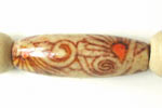 painted wood rice close up