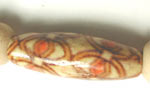 painted wood necklace close up