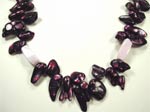 pink opal and purple shell necklace