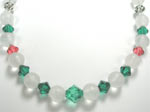 green crystal and frosted quartz necklace
