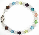 multi color crystal and quartz bracelet