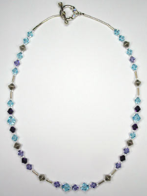 Swarovski lilac and blue necklace