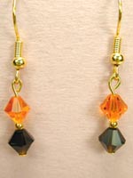 Swarovski mocha and sun earrings