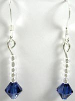 Swarovski dark blue drop earrings