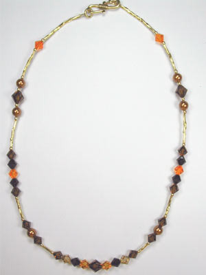 Swarovski brown and gold necklace