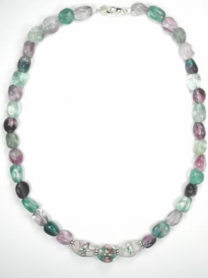 multi color fluorite necklace