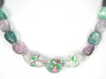 fluorite and lamp glass necklace