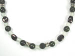 Dark green jade and garnet necklace