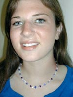 Blue Swarovski and quartz necklace