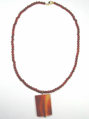 carnelian necklace with pendant