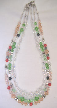 3 color Crystal Necklace